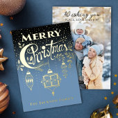 Blaue Goldtypografie Einladung