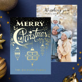 Blaue Goldtypografie Einladung