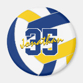 Blaue Goldvolleyball-Mannschaft Farben Geschenke Magnet (Vorne)