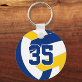 Blaue Goldvolleyballmannschaft - personalisiert Schlüsselanhänger (Vorderseite)