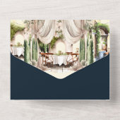 Blaue Goldweine Weinkultur und Erde All In One Einladung (Rückseite)