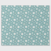 Blaue GoldweißStarfish Geschenkpapier (Flach)