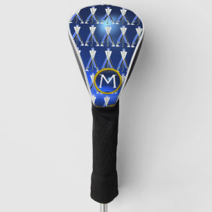 BLAUE GOLFER, GOLFSPIELER GEMSTONE MONOGRAMM GOLF HEADCOVER