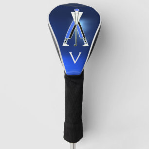 BLAUE GOLFER, GOLFSPIELER-MONOGRAMM GOLF HEADCOVER