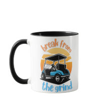 Blaue Golfkarren-Kaffeetasse