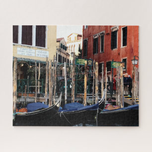 Blaue Gondeln am Canale Grande in Venedig Puzzle