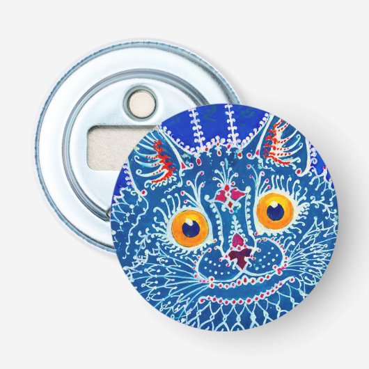 Blaue gotische Katze Flaschenöffner (Vorderseite)