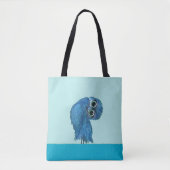 Blaue grabende Eulen-Küstenkunst Tasche (Vorderseite)