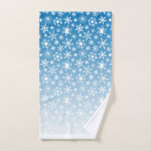 Blaue Gradient-Schneeflocken Badhandtuch Set (Handtuch)