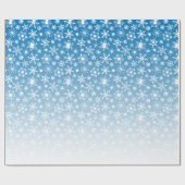Blaue Gradient-Schneeflocken Geschenkpapier (Flach)