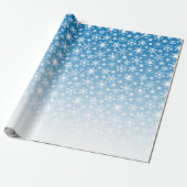 Blaue Gradient-Schneeflocken Geschenkpapier (Ungerollt)