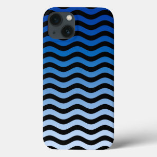 Blaue Gradient Wavy Stripes Case-Mate iPhone Hülle