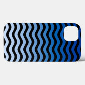 Blaue Gradient Wavy Stripes Case-Mate iPhone Hülle (Rückseite (Horizontal))