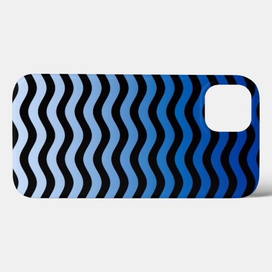 Blaue Gradient Wavy Stripes Case-Mate iPhone Hülle (Rückseite (Horizontal))