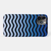 Blaue Gradient Wavy Stripes Case-Mate iPhone Hülle (Rückseite (Horizontal))