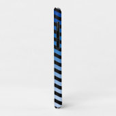 Blaue Gradient Wavy Stripes Case-Mate iPhone Hülle (Hinten/Links)