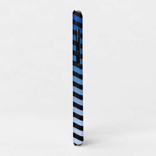 Blaue Gradient Wavy Stripes Case-Mate iPhone Hülle (Hinten/Links)