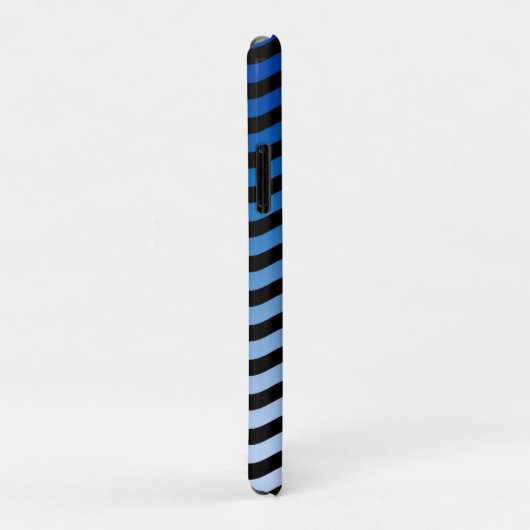 Blaue Gradient Wavy Stripes Case-Mate iPhone Hülle (Hinten/Rechts)