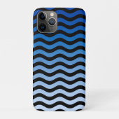 Blaue Gradient Wavy Stripes Case-Mate iPhone Hülle (Rückseite)