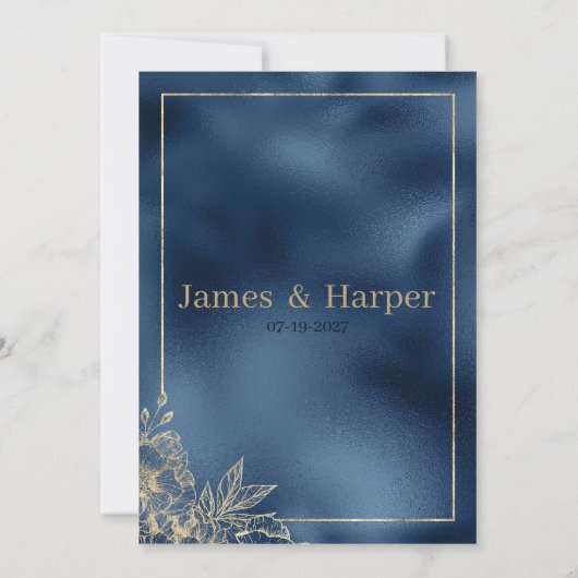 Blaue Gradientengold-UAWG Einladung (Rückseite)