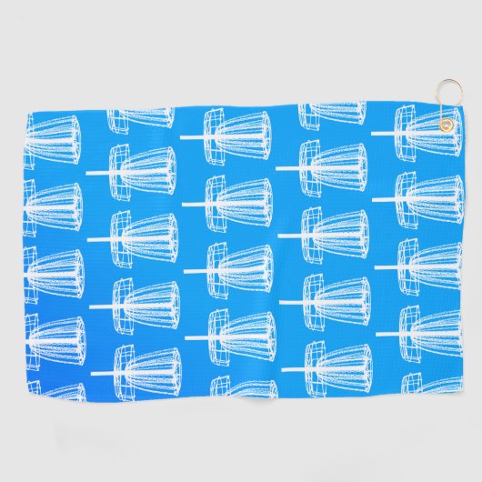 Blaue Gradientenscheibe Golf Handtuch mit Körbchen (Horizontal)