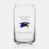 Blaue Graduierungskappe - Klasse 2024 Dosenglas (Rückseite)
