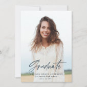 Blaue Graduierungsparty des geometrischen Fotos ei Ankündigung (Vorderseite)