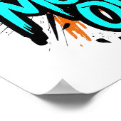 Blaue Graffiti-Style "Grind Mode On" Poster (Ecke)
