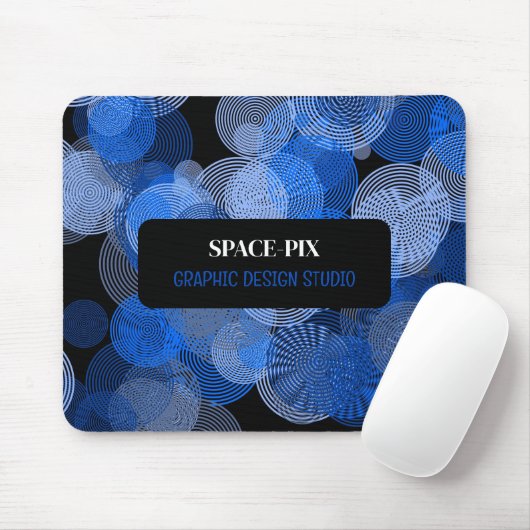Blaue Grafikkreise, Grafikdesigner Mousepad (Mit Mouse)