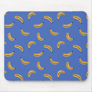 Blaue grafische Bananen - kühnes tropisches Frucht Mousepad