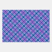 Blaue grafische Papiertücher Geschenkpapier Set (Vorderseite 2)