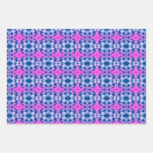 Blaue grafische Papiertücher Geschenkpapier Set (Vorderseite)