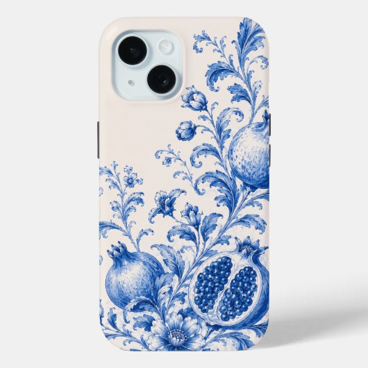Blaue Granatapfel-Botanik-Handyhülle Case-Mate iPhone Hülle (Rückseite)