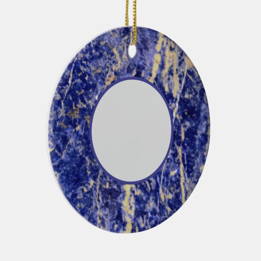 Blaue Granit, blauer Marmor, blauer Stein Keramik Ornament (Rechts)