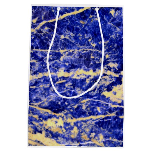 Blaue Granit, blauer Marmor, blauer Stein Mittlere Geschenktüte (Rückseite)