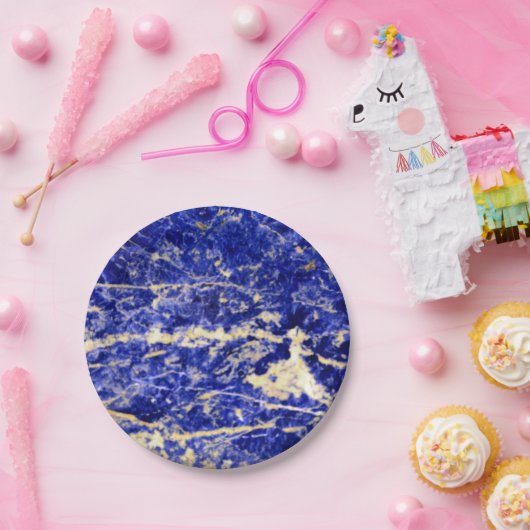 Blaue Granit, blauer Marmor, blauer Stein Pappteller (Party)