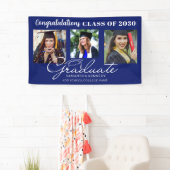 Blaue Gratulation Absolvent 3 Foto Abschlussfeier Banner (Insitu)