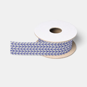 BLAUE GRAU STRICK 1,5" Breitseil Satinband