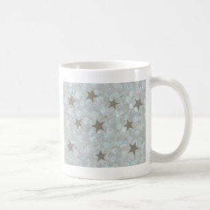 Blaue graue Blasen & Silber Sterne Tassen