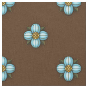 Blaue graue Blume auf Braunen Stoff