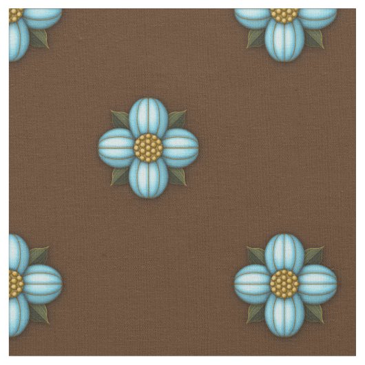 Blaue graue Blume auf Braunen Stoff (Nahaufnahme)