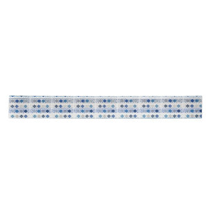 Blaue Graue Diamantmuster Satinband