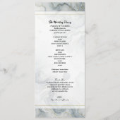 Blaue Graue Gold-Strand-Aquarell-Hochzeitsprogramm Programm (Rückseite)