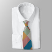 Blaue Graue grüne Terracotta-Farbblock Krawatte (Gebunden)