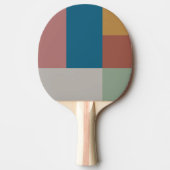 Blaue Graue grüne Terracotta-Farbblock Tischtennis Schläger (Vorderseite)