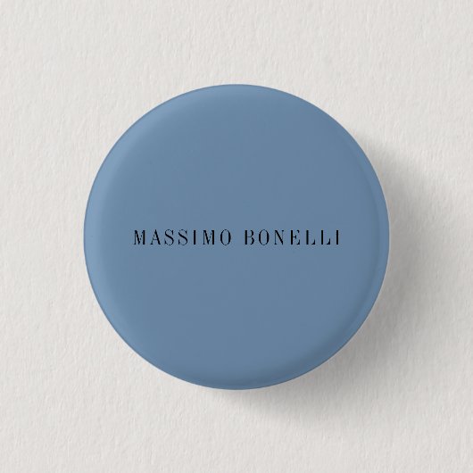 Blaue Graue Minimalistische Einfache Lesbare Moder Button (Vorderseite)