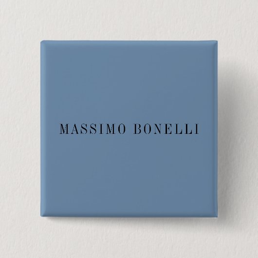 Blaue Graue Minimalistische Einfache Lesbare Moder Button (Vorderseite)
