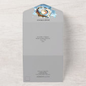 Blaue Graue Muschelperle, Austernstrasse, Muschel  All In One Einladung (Außenbereich)