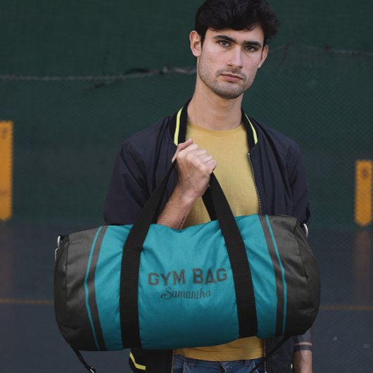 Blaue & Graue Sport-Typografie-Turnbeutel mit indi Duffle Bag