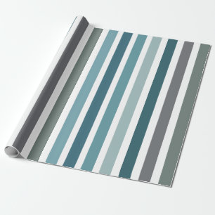 Blaue Graue Streifen Geschenkpapier